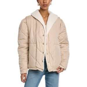 NWT Blank NYC Women’s Quilted Jacket Sherpa, Size M, Beige #445